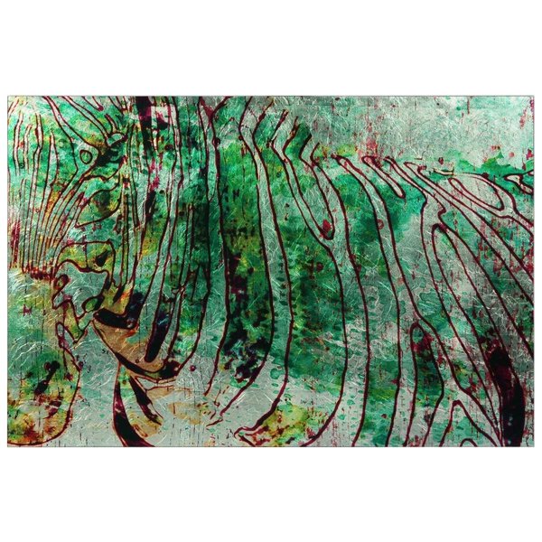 Empire Art Direct Zebra Mix Reverse Printed Tempered Glass Art with Silver Leaf TMS-122693-3248